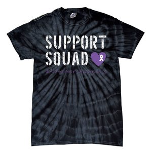 Support Squad Alzheimers Awareness Heart Ribbon Tie-Dye T-Shirt