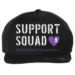 Support Squad Alzheimers Awareness Heart Ribbon Wool Snapback Cap