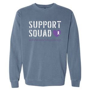 Support Squad Alzheimers Awareness Heart Ribbon Garment-Dyed Sweatshirt