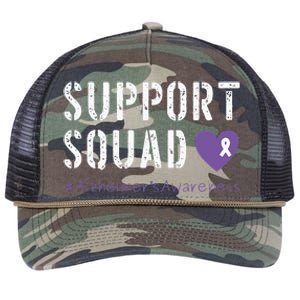 Support Squad Alzheimers Awareness Heart Ribbon Retro Rope Trucker Hat Cap