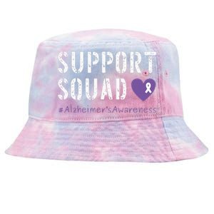 Support Squad Alzheimers Awareness Heart Ribbon Tie-Dyed Bucket Hat