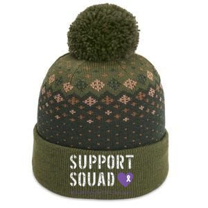 Support Squad Alzheimers Awareness Heart Ribbon The Baniff Cuffed Pom Beanie