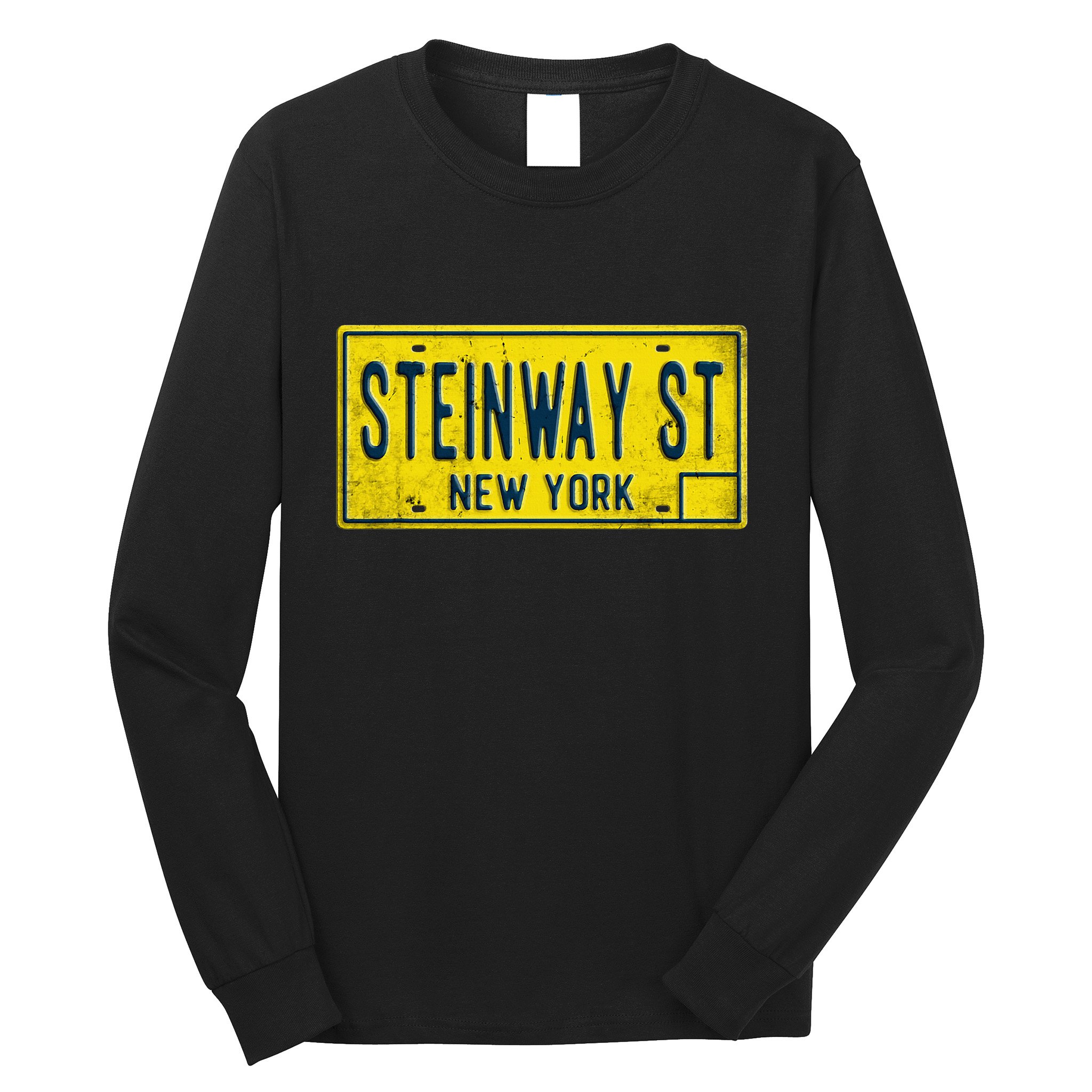 Steinway Street Astoria Queens Ny New York Home Retro Long Sleeve Shirt