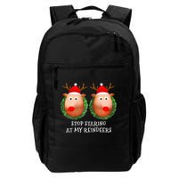 Stop Staring At My Reindeers Boob Ugly Gag Xmas Sweater  Backpack