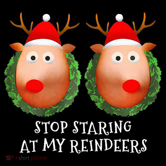 Stop Staring At My Reindeers Boob Ugly Gag Xmas Sweater  Hooded Wearable Blanket
