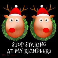 Stop Staring At My Reindeers Boob Ugly Gag Xmas Sweater  Premium T-Shirt