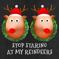 Stop Staring At My Reindeers Boob Ugly Gag Xmas Sweater  Microfiber Hand Towel