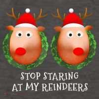 Stop Staring At My Reindeers Boob Ugly Gag Xmas Sweater  Vector Backpack