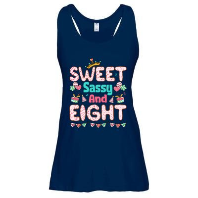 Sweet Sassy And Eight Birthday For Girl 8 Year Old Ladies Essential Flowy Tank