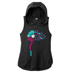 Support Suicide Awareness Flower Suicide Prevention Gift Ladies PosiCharge Tri-Blend Wicking Draft Hoodie Tank