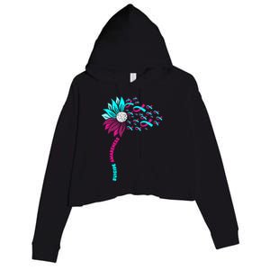 Support Suicide Awareness Flower Suicide Prevention Gift Crop Fleece Hoodie