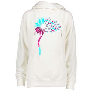 Support Suicide Awareness Flower Suicide Prevention Gift Womens Funnel Neck Pullover Hood