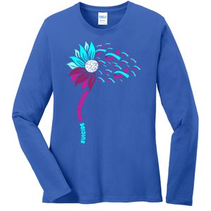 Support Suicide Awareness Flower Suicide Prevention Gift Ladies Long Sleeve Shirt