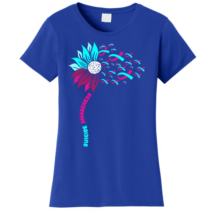 Support Suicide Awareness Flower Suicide Prevention Gift Women's T-Shirt