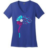 Support Suicide Awareness Flower Suicide Prevention Gift Women's V-Neck T-Shirt