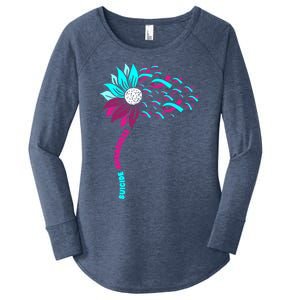 Support Suicide Awareness Flower Suicide Prevention Gift Women's Perfect Tri Tunic Long Sleeve Shirt