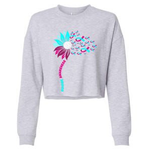 Support Suicide Awareness Flower Suicide Prevention Gift Cropped Pullover Crew