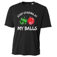 Stop Staring At My Balls Adult Humor Funny Christmas Saying Cooling Performance Crew T-Shirt