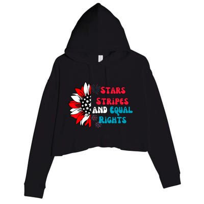 Stars Stripes And Equal Rights Crop Fleece Hoodie