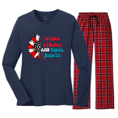 Stars Stripes And Equal Rights Women's Long Sleeve Flannel Pajama Set 