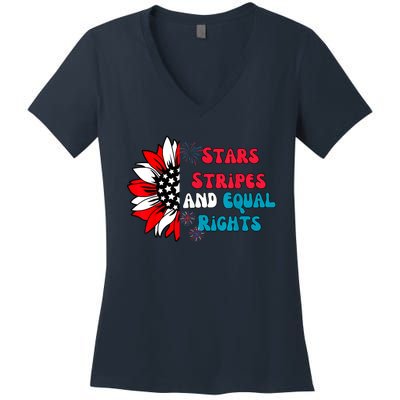 Stars Stripes And Equal Rights Women's V-Neck T-Shirt