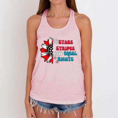 Stars Stripes And Equal Rights Women's Knotted Racerback Tank