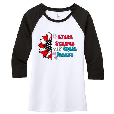 Stars Stripes And Equal Rights Women's Tri-Blend 3/4-Sleeve Raglan Shirt