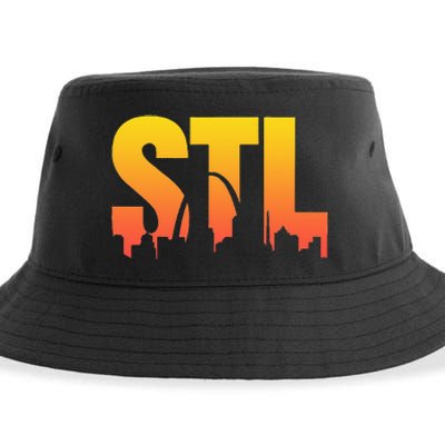 STL Skyline Art St. Louis Arch Missouri Souvenir Sustainable Bucket Hat