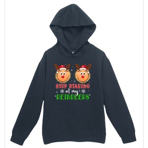 Stop Staring At My Reindeers Xmas Reindeers As Bra Meaningful Gift Urban Pullover Hoodie