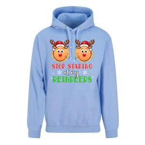 Stop Staring At My Reindeers Xmas Reindeers As Bra Meaningful Gift Unisex Surf Hoodie