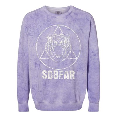 Sobear Sobriety Anniversary Sober AA NA Recovery Colorblast Crewneck Sweatshirt