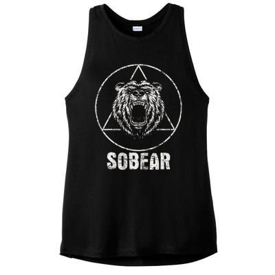 Sobear Sobriety Anniversary Sober AA NA Recovery Ladies PosiCharge Tri-Blend Wicking Tank