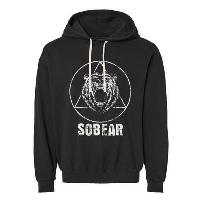 Sobear Sobriety Anniversary Sober AA NA Recovery Garment-Dyed Fleece Hoodie