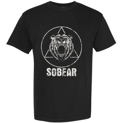 Sobear Sobriety Anniversary Sober AA NA Recovery Garment-Dyed Heavyweight T-Shirt