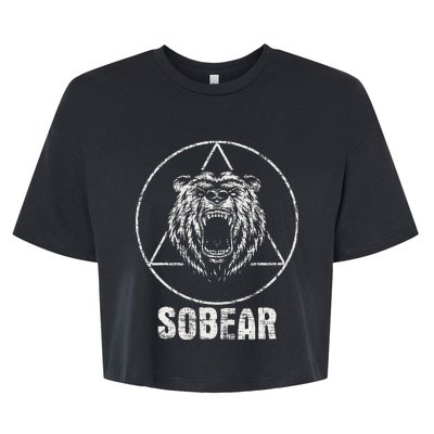 Sobear Sobriety Anniversary Sober AA NA Recovery Bella+Canvas Jersey Crop Tee