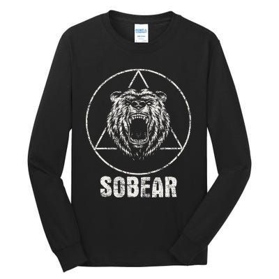 Sobear Sobriety Anniversary Sober AA NA Recovery Tall Long Sleeve T-Shirt