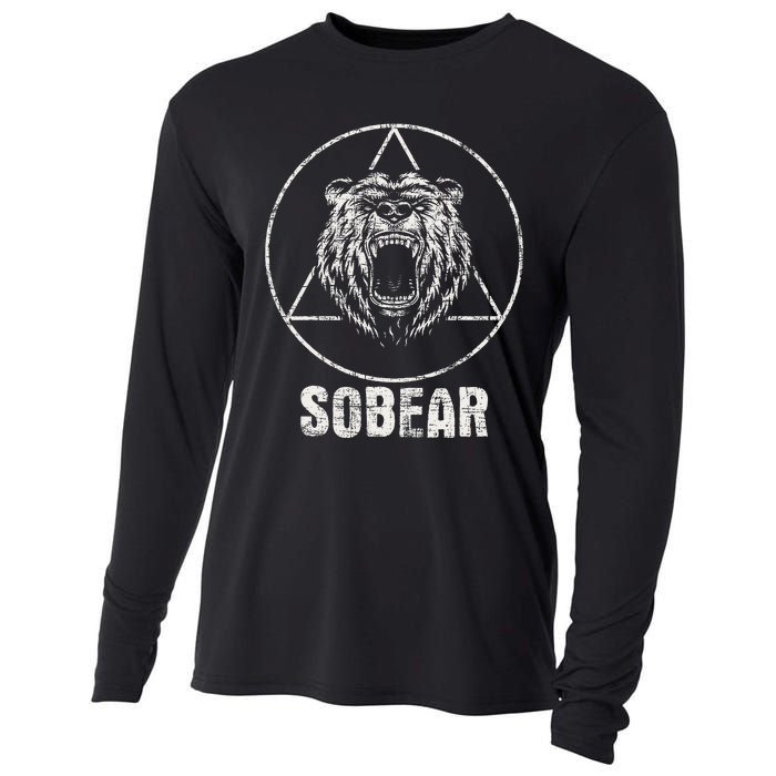 Sobear Sobriety Anniversary Sober AA NA Recovery Cooling Performance Long Sleeve Crew