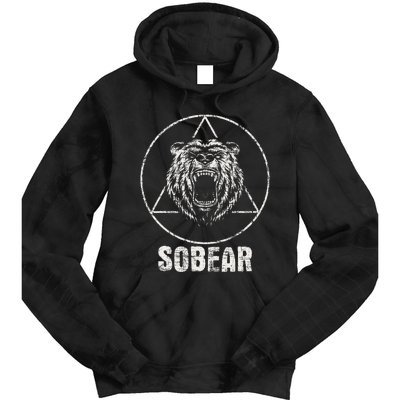 Sobear Sobriety Anniversary Sober AA NA Recovery Tie Dye Hoodie