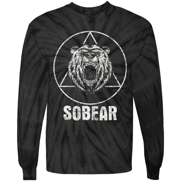 Sobear Sobriety Anniversary Sober AA NA Recovery Tie-Dye Long Sleeve Shirt