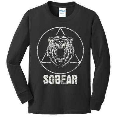 Sobear Sobriety Anniversary Sober AA NA Recovery Kids Long Sleeve Shirt