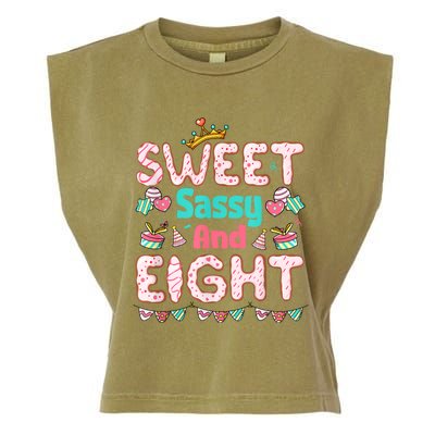 Sweet Sassy And Eight Birthday For Girls 8 Year Old Garment-Dyed Women's Muscle Tee