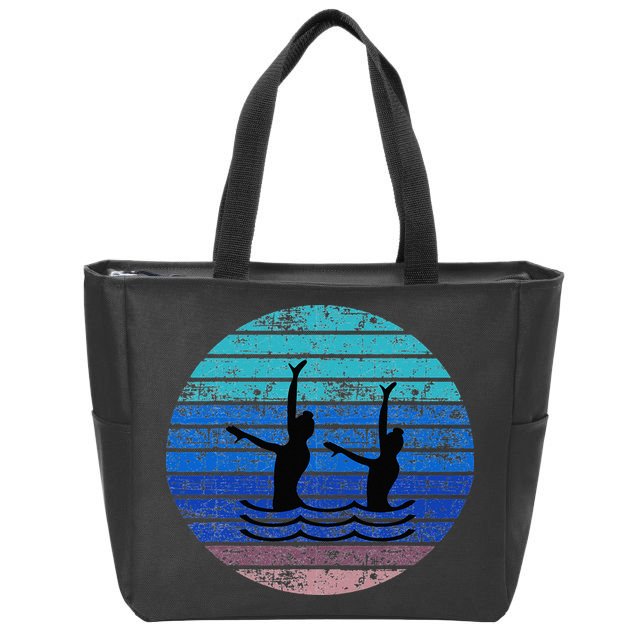Synchron Swim Artistic Synchronized Swimming Swimmers Zip Tote Bag