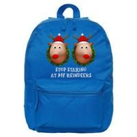 Stop Staring At My Reindeers Boobs Ugly Gag Xmas Funny Gift 16 in Basic Backpack