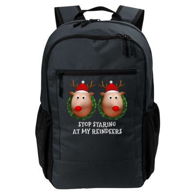 Stop Staring At My Reindeers Boobs Ugly Gag Xmas Funny Gift Daily Commute Backpack