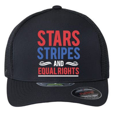 Stars Stripes And Equal Rights Pride Gift Flexfit Unipanel Trucker Cap