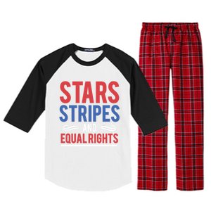 Stars Stripes And Equal Rights Pride Gift Raglan Sleeve Pajama Set