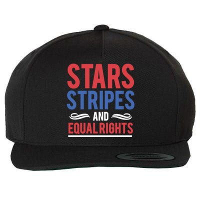 Stars Stripes And Equal Rights Pride Gift Wool Snapback Cap