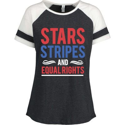 Stars Stripes And Equal Rights Pride Gift Enza Ladies Jersey Colorblock Tee