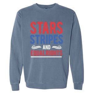 Stars Stripes And Equal Rights Pride Gift Garment-Dyed Sweatshirt