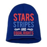 Stars Stripes And Equal Rights Pride Gift Short Acrylic Beanie